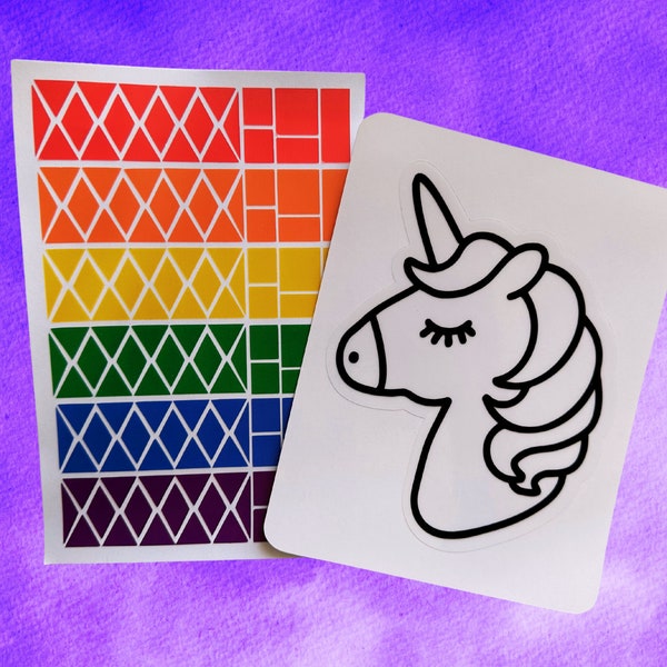 Unicorn Suncatcher Kit - Art Project - Stained Glass Unicorn - Goody Bag - Gifts for Girls - Small Favors