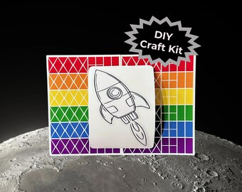 Outer Space Rocket Ship Suncatcher Kit – DIY Galaxy Craft for Kids – Science Gift, Space Birthday Activity, and Galaxy Window Art