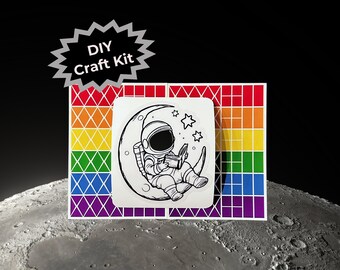Astronaut & Moon Suncatcher Craft Kit - Outer Space Craft for Kids, STEM Learning Activity,  Space-Themed Party Favor and Outer Space Gift
