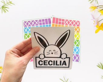 Personalized Easter Bunny Suncatcher Kit, Easter Basket Filler Window Cling, Spring Decor Bunny Sticker Basket Stuffer, Rabbit Stained Glass