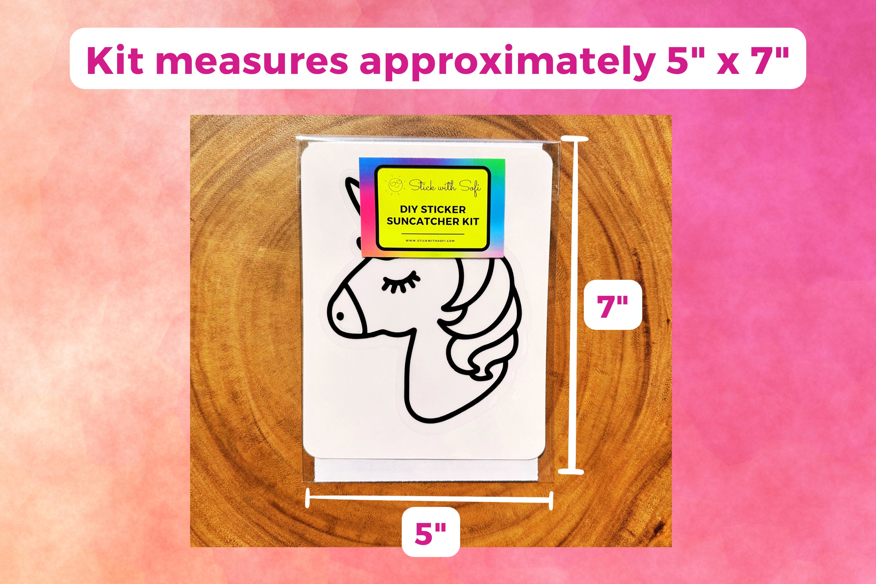 Unicorn Suncatcher Kit Art Project Stained Glass Unicorn Goody Bag