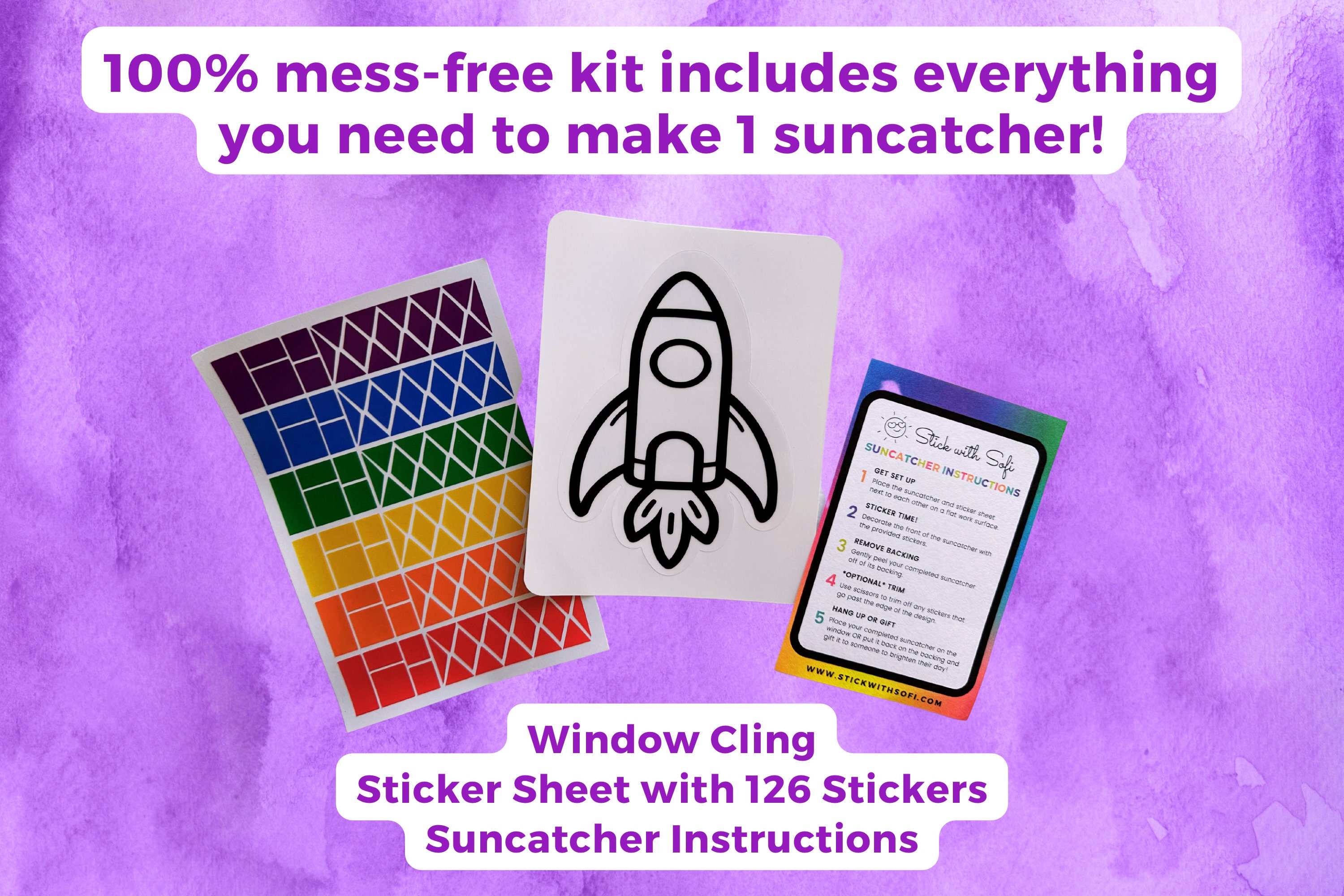 Rocket Ship Suncatcher Kit DIY Art Project Kid Craft Space Favors