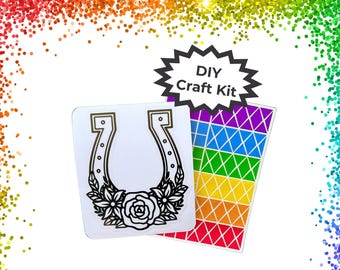 Lucky Horseshoe Craft Kit – DIY Horse Lover & Kentucky Derby Craft - Horse Birthday Party Favors - Mess-Free Kids Art Activity