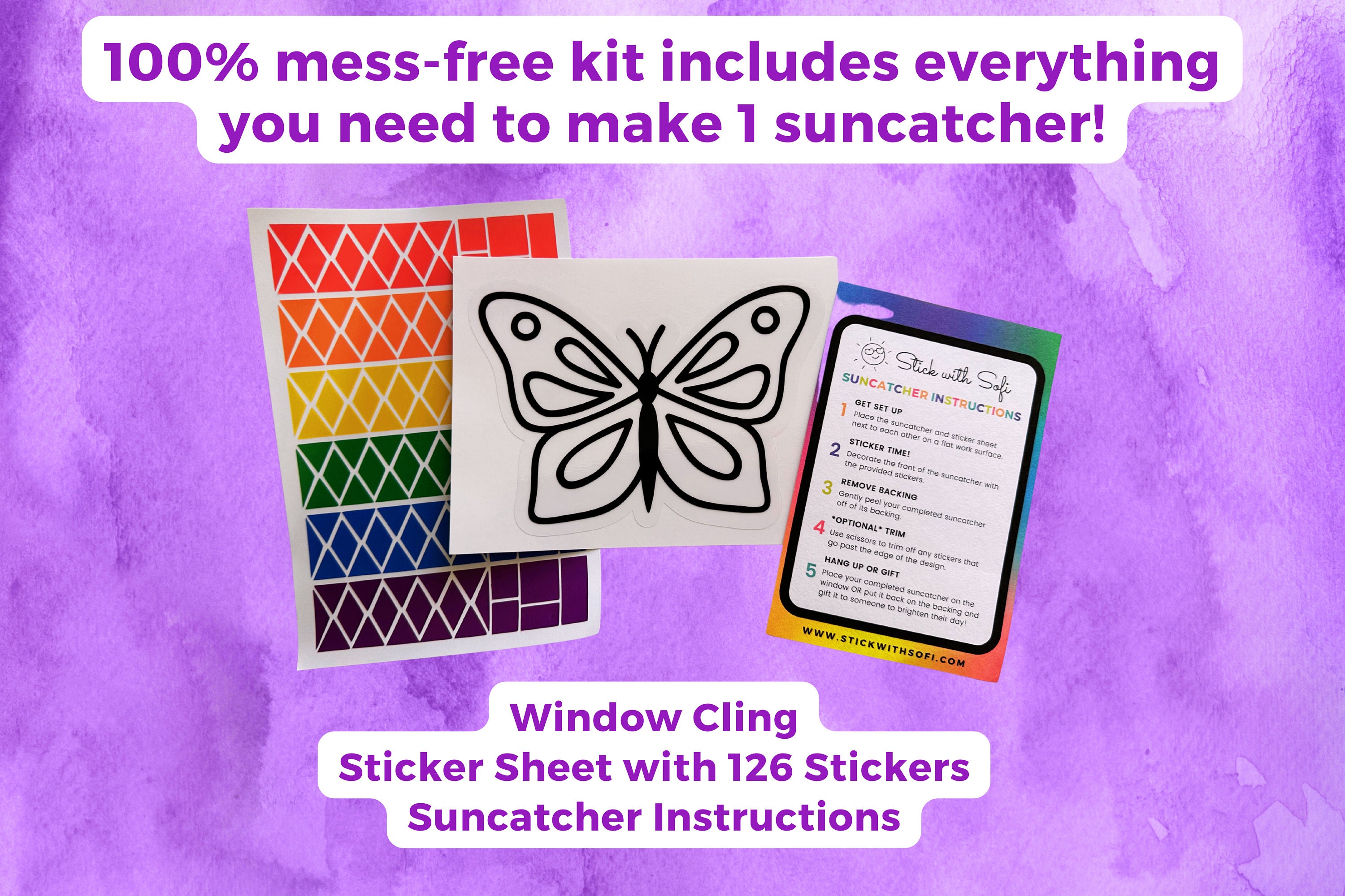 Butterfly Suncatcher Kit - Kids Arts and Crafts Kit - Stained Glass ...