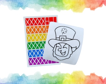 Leprechaun St Patricks Day Suncatcher Craft Kit for Kids, St Paddy's Day DIY Art Project, Saint Patricks Day Gift for Toddlers and Kids