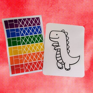 T-Rex Suncatcher Kit - Dinosaur Craft - Dinosaur Suncatcher Kit - DIY Art Project - Kid Craft - Stained Glass Activity - T-Rex Project