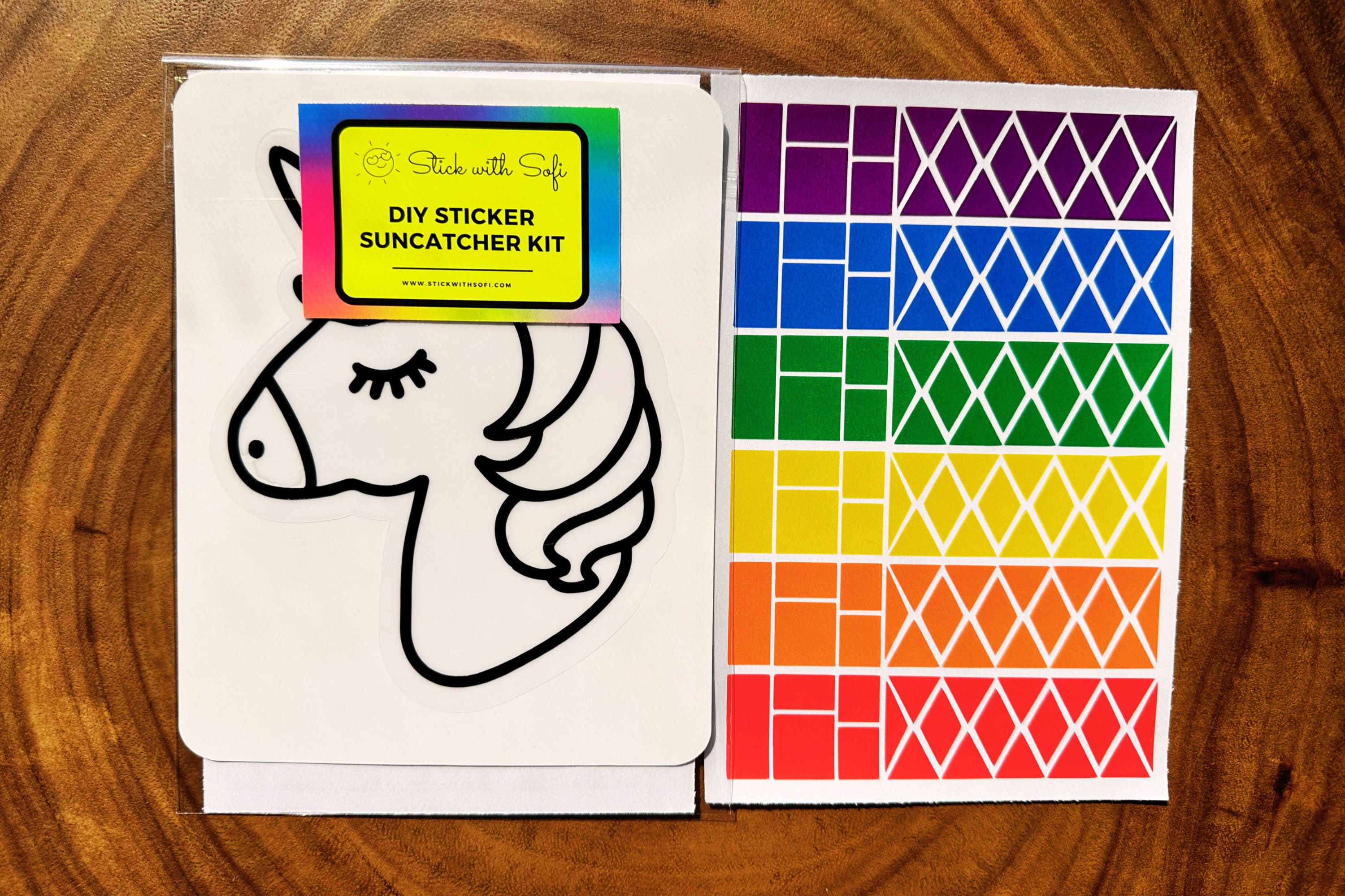 Unicorn Suncatcher Kit Art Project Stained Glass Unicorn Goody Bag