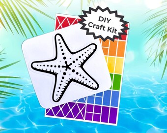 DIY Starfish Suncatcher Kit - Beach Craft for Kids & Adults - Ocean Theme Activity - Summer Party Favor - Coastal Window Decor