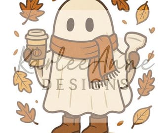 Herfstsonograaf Ghost PNG: Pumpkin Spice Ultrasound Tech Design (digitale download)