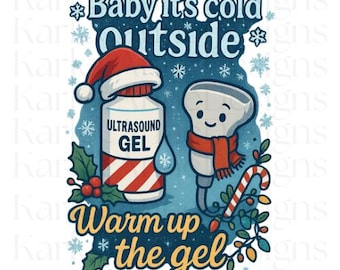 Funny Sonographer Christmas PNG – Ultrasound Tech Holiday Design (Digital Download)
