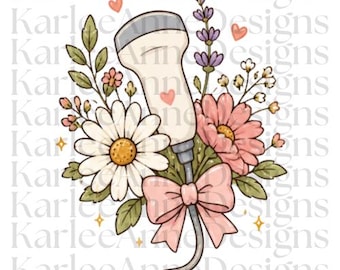 Floral Ultrasound PNG | Sonographer Floral Design (Digital Download)