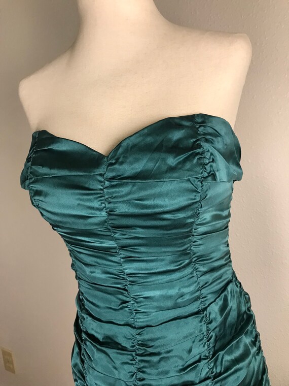 Betsey Johnson Evening Teal silk dress - image 8