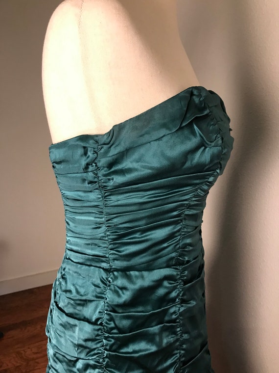 Betsey Johnson Evening Teal silk dress - image 7