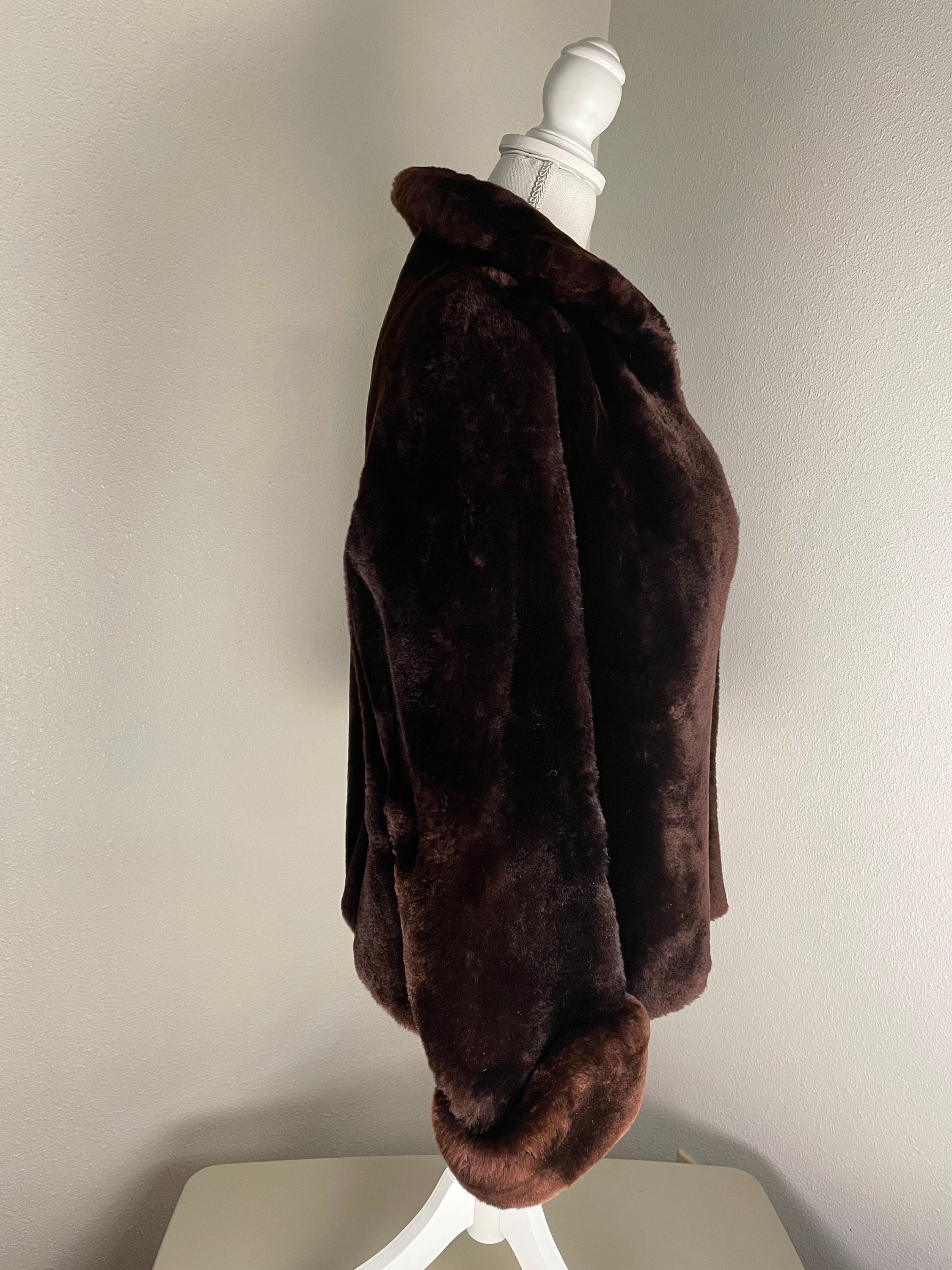 Vintage Chocolate Brown Mouton Coat - Etsy