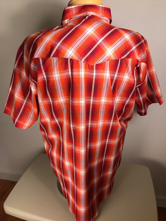 Vtg Ely Cattleman plaid rockabilly shirt - image 5