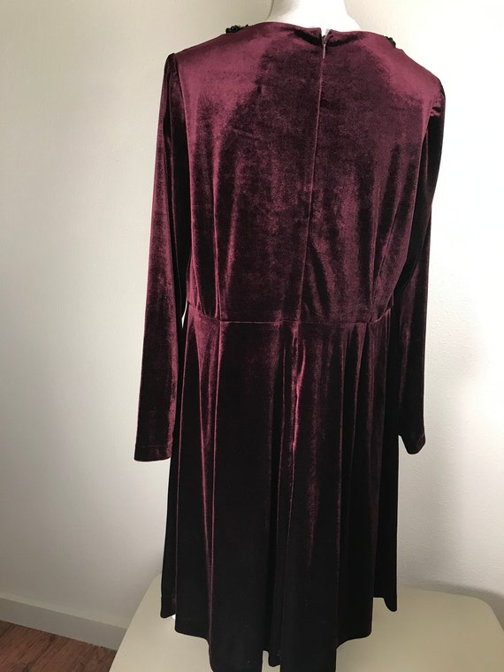 Betsey Johnson Wine Velvet dress s 14w - image 5