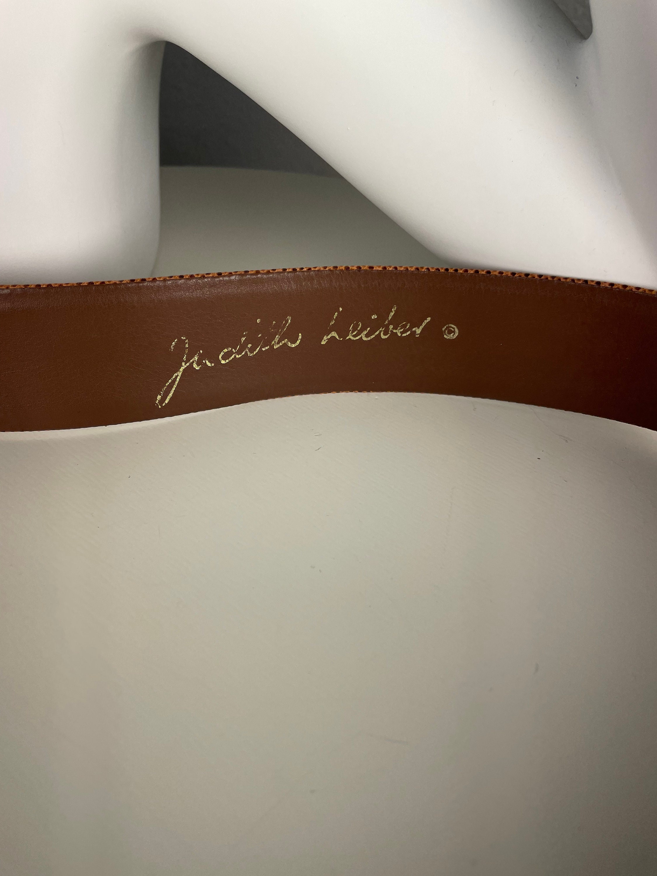 Vintage Judith Lieberman brown faux snake skin leather belt Judith Leiber Women main image 4