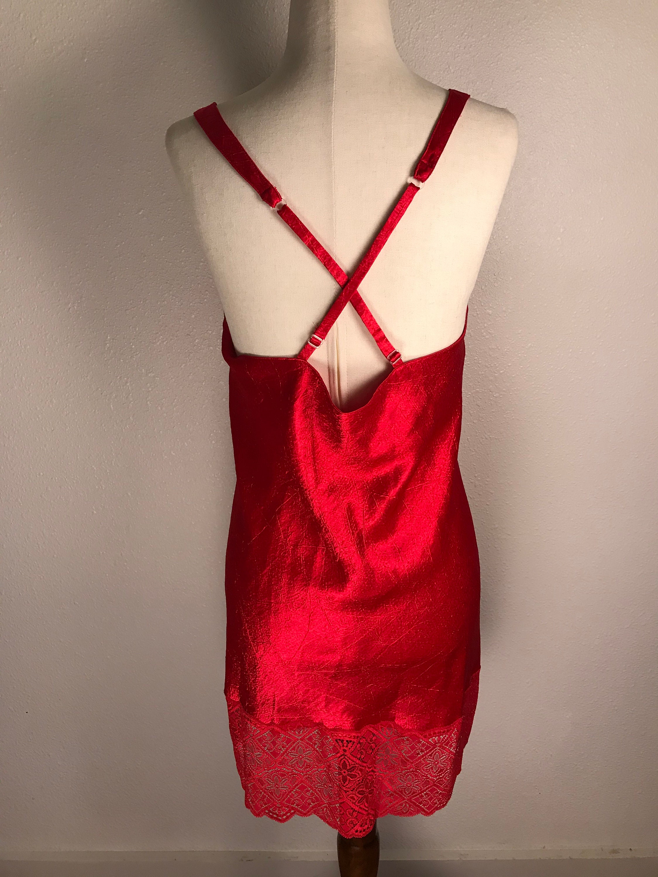 Victoria's Secret Lipstick Red Slip/dress - Etsy