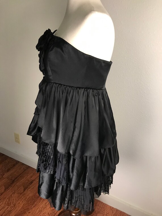 Betsey Johnson vtg black ruffled dress - image 8