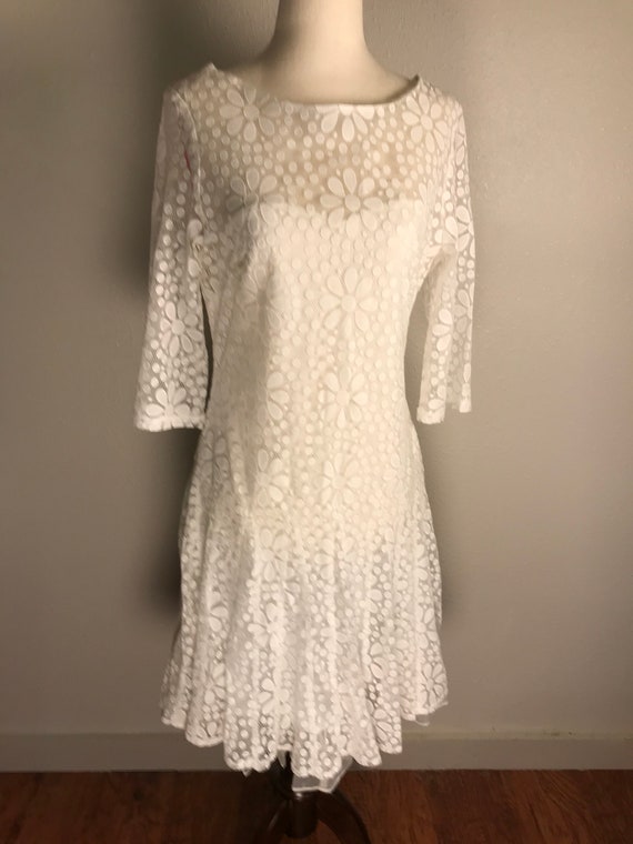 Betsey Johnson vtg white lace dress - image 1