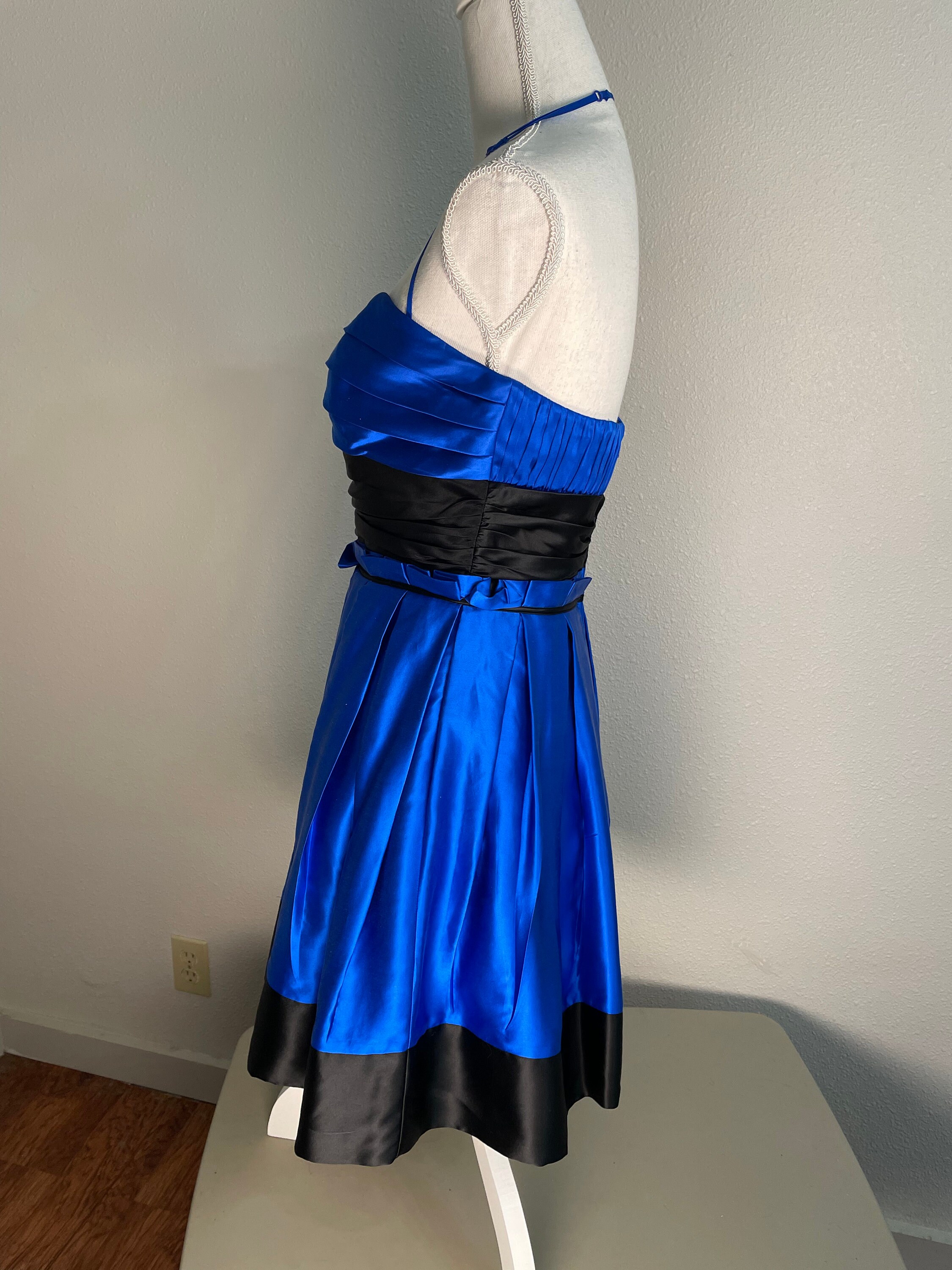 betsey johnson blue silk dress Y2K Betsey Johnson Blue Babydoll Bow Slip Dress (S) – Amethyst Lullabies main image 0