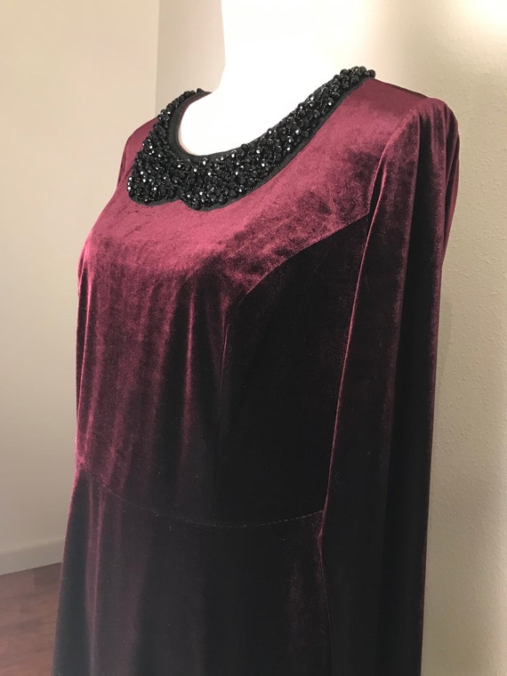 Betsey Johnson Wine Velvet dress s 14w - image 4