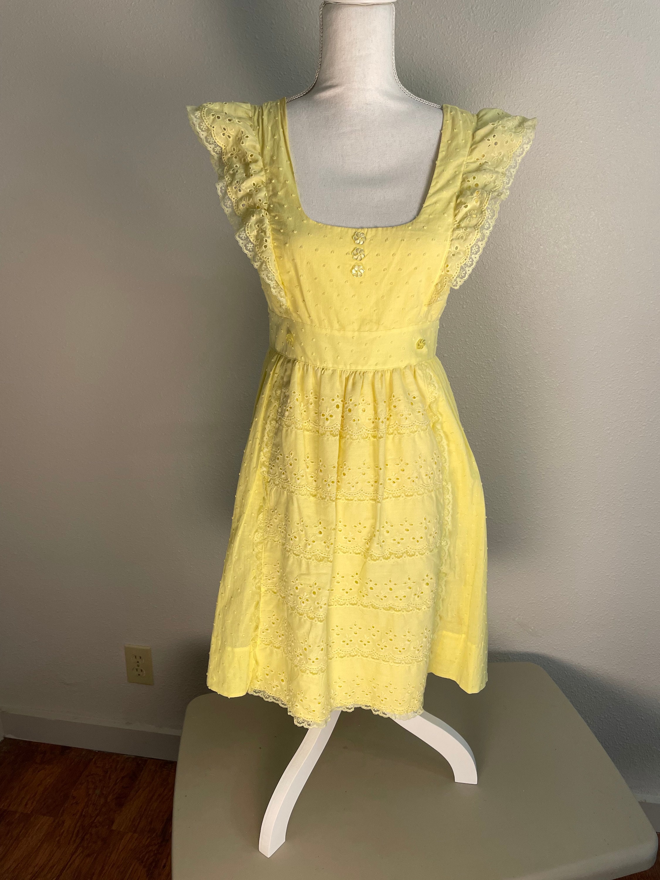 overall dress yellow Dotty Dungarees DDxAO Overall Dress