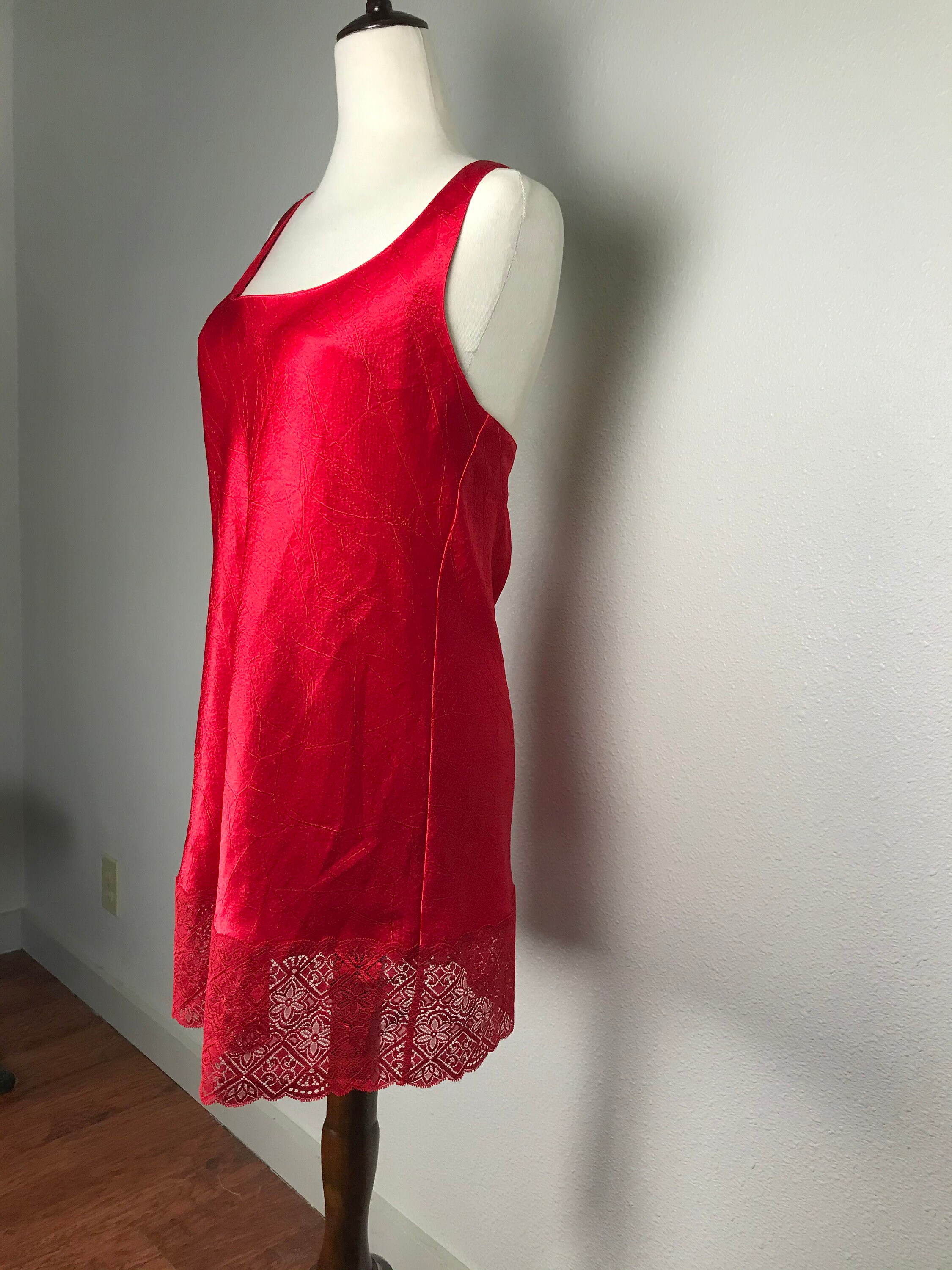 Victoria's Secret Lipstick Red Slip/dress - Etsy