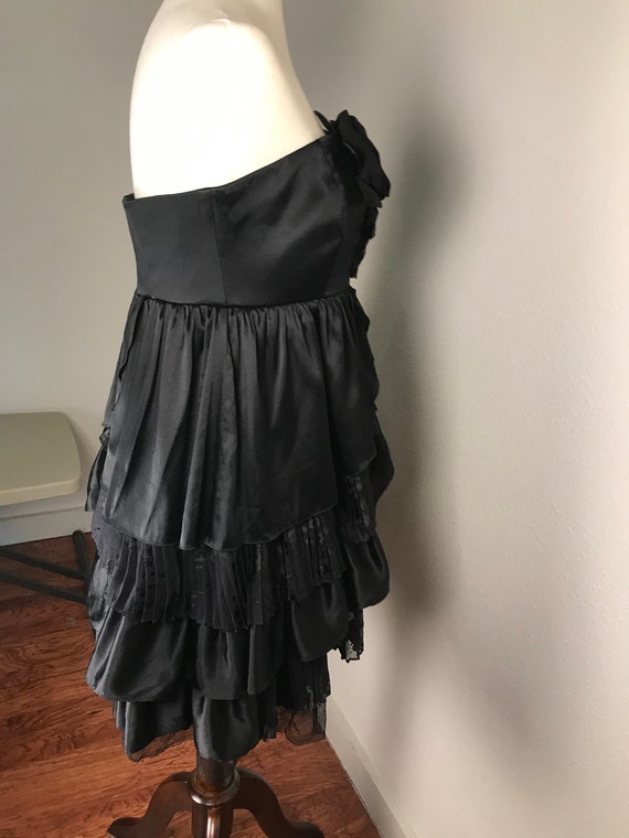 Betsey Johnson vtg black ruffled dress - image 4