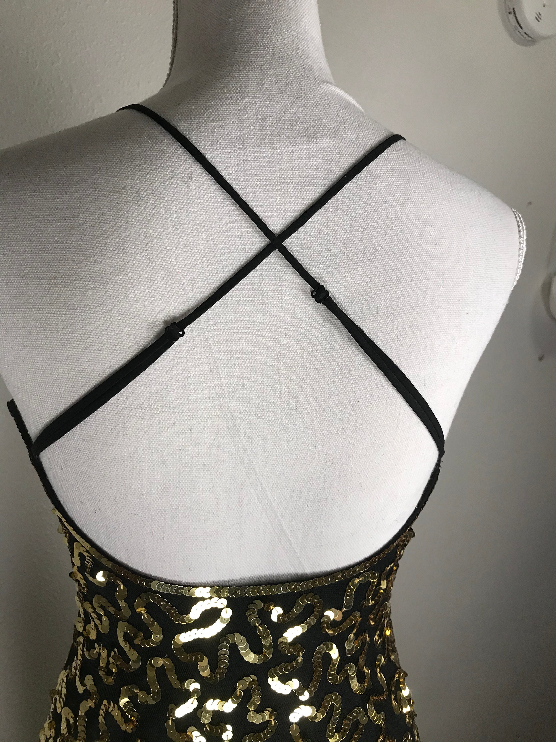 Betsey Johnson Gold Sequined Dress - Etsy