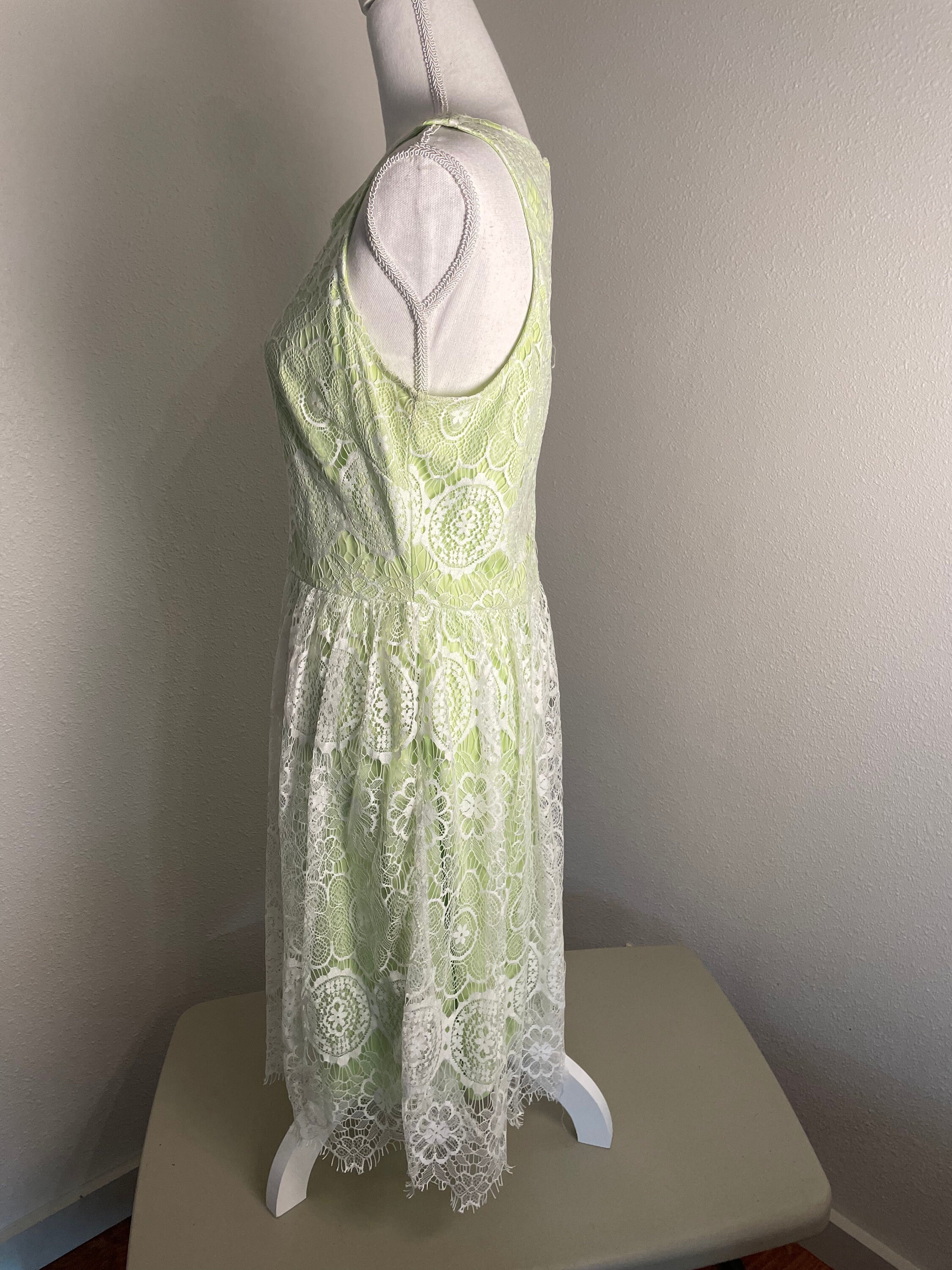 modern lace dress A.L.C. Women's Eden Lace Mini Dress in Slate Blue, Size 4
