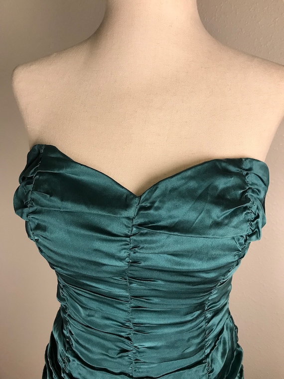 Betsey Johnson Evening Teal silk dress - image 2