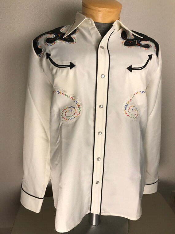 Vtg HbarC Western rockabilly shirt
