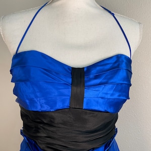 Betsey Johnson blau & schwarz Seidenkleid