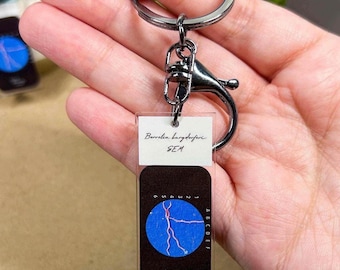 Llavero de portaobjetos de microscopio con impresión acrílica transparente de la enfermedad de Lyme (2")