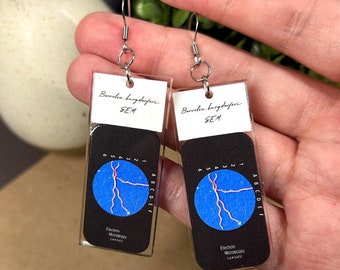 Pendientes de microscopio con portaobjetos de acrílico transparente impresos con la enfermedad de Lyme - 2"