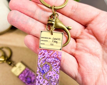 Pendientes de microscopio de acrílico transparente con impresión de glomérulo renal - 2"