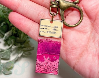 Llavero de histología con impresión acrílica transparente de piel gruesa - 2"