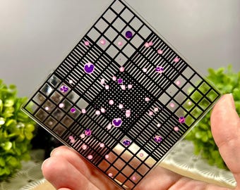 Adorno de portaobjetos de microscopio acrílico impreso con hemocitómetro - 3,5"