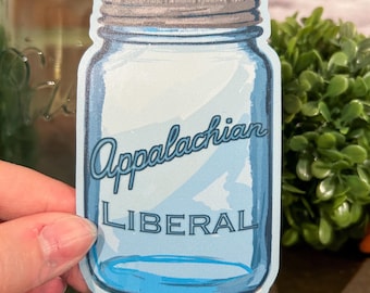 Pegatina para tarro de cristal del liberalismo apalache