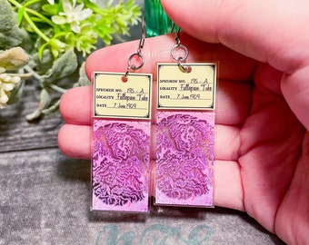 Fallopian Tube Microscope Slide Earrings: Gynecology OBGYN Gift