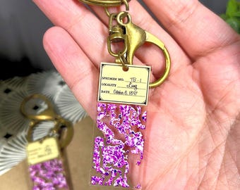 Llavero de portaobjetos de microscopio con reproducción impresa de pulmón (tuberculosis) - 2"