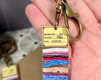 Llavero de portaobjetos de microscopio con reproducción impresa en retina (2")