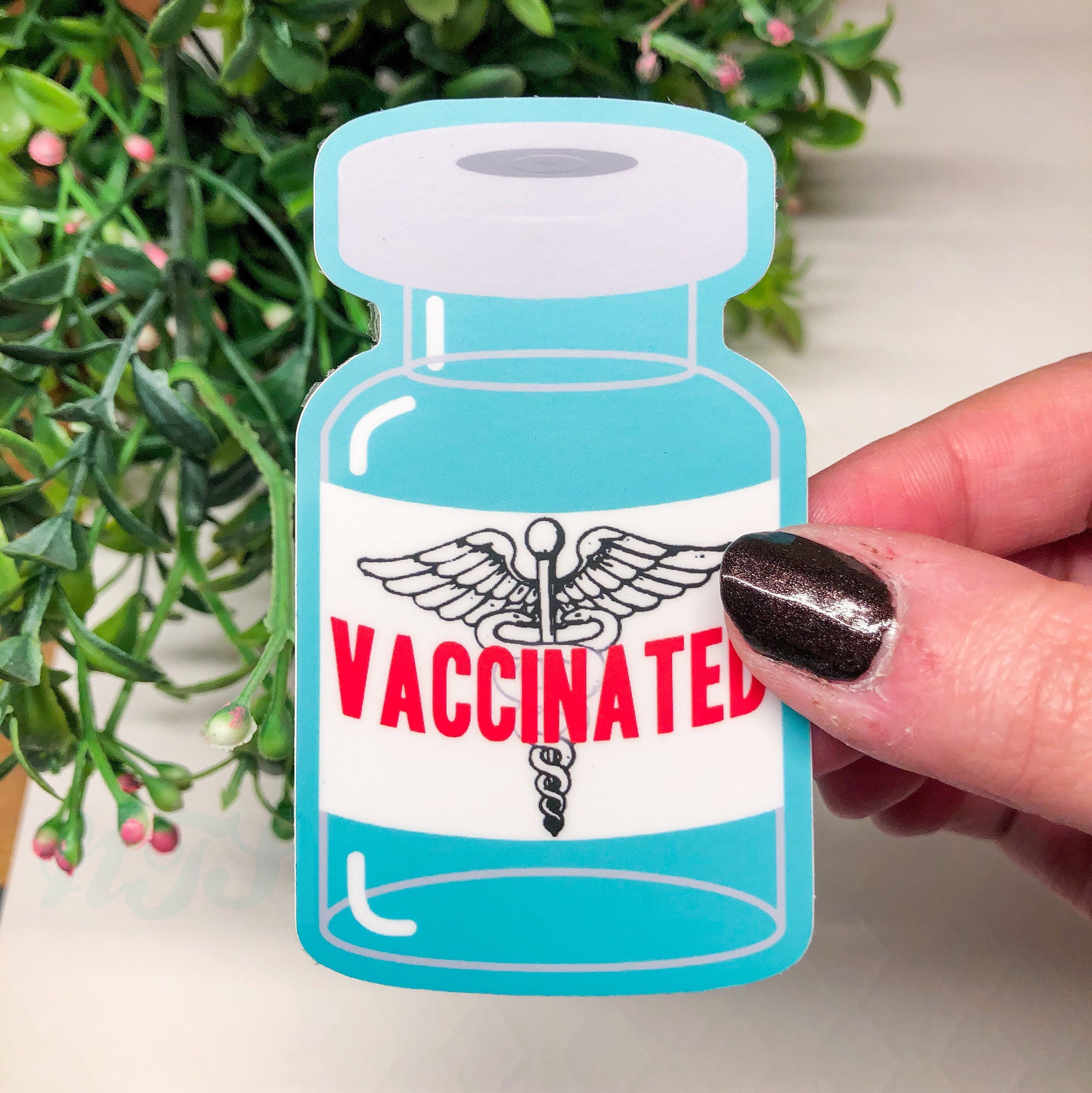 Vacula Sticker Vaccinated Sticker, Vaccine Vial Sticker, Immunity Sticker, COVID ...