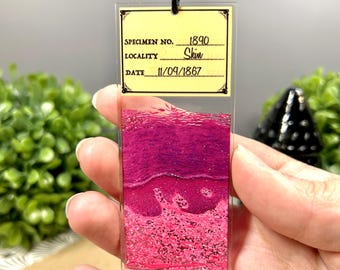 Adorno de portaobjetos de microscopio acrílico con impresión de piel gruesa - 3,5"