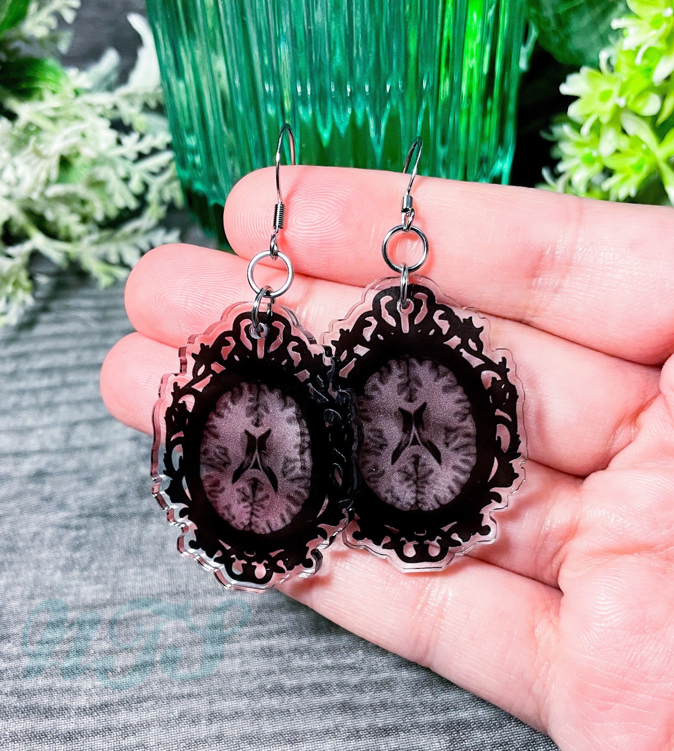 CT Scan Brain Earrings Clear Acrylic Earrings Brain Scan Etsy