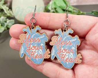 Pendientes "Bendice tu Corazón", Pendientes de Cardiología, Pendientes de Ciencias del Sur - 1.5"