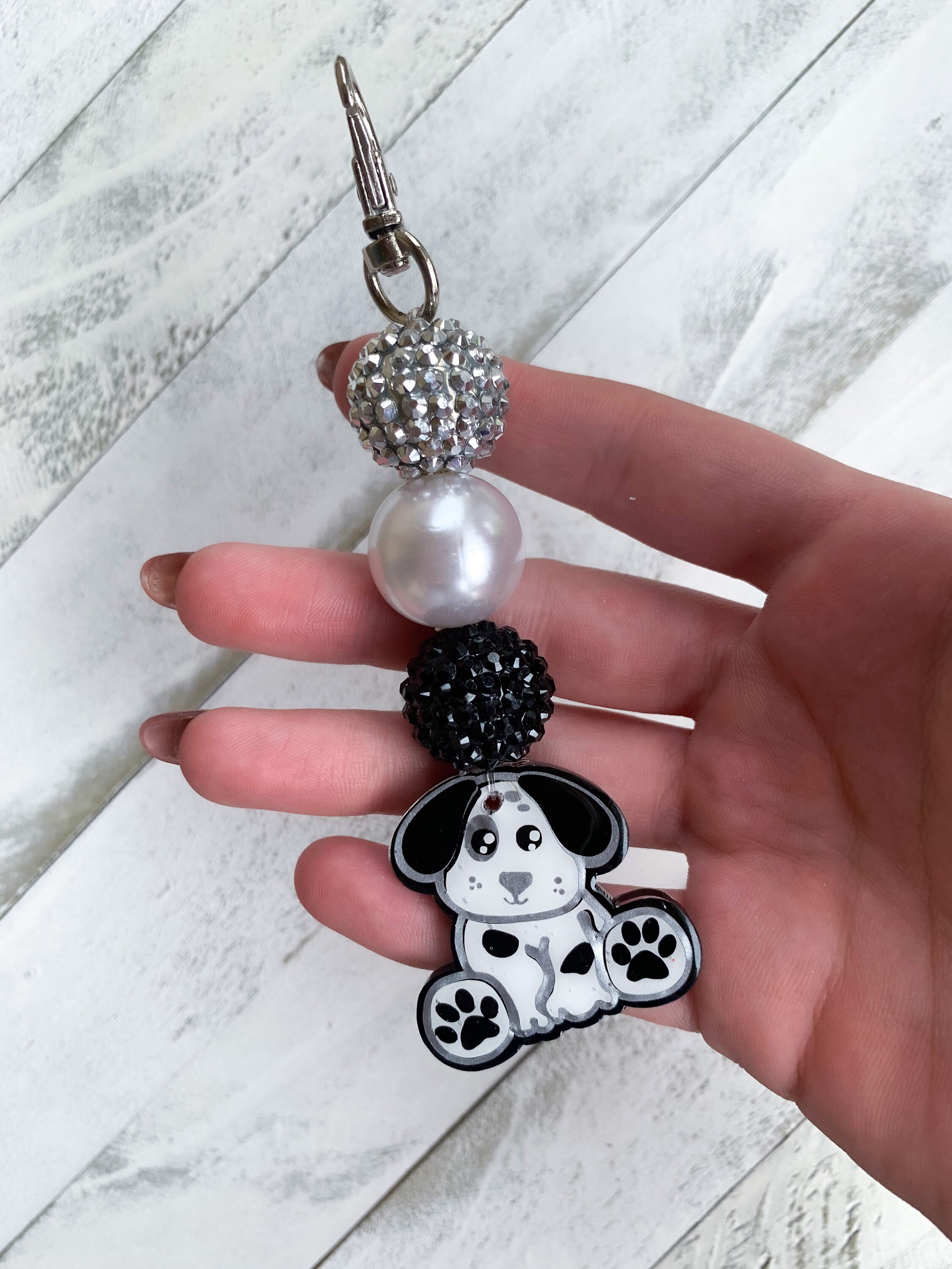 Dog Keychain // Beaded Keychain // Puppy Keychain Etsy