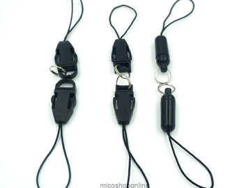 Handy Detachable Wrist Strap Lanyard Lariat Mobile phone Split Ring PDA black