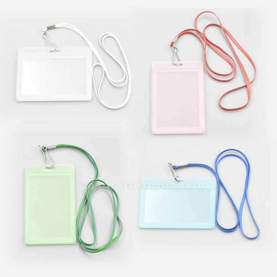 Strap Lanyard Reel Retractable Vertical o Horizontal Hard ID Card Holder Badge